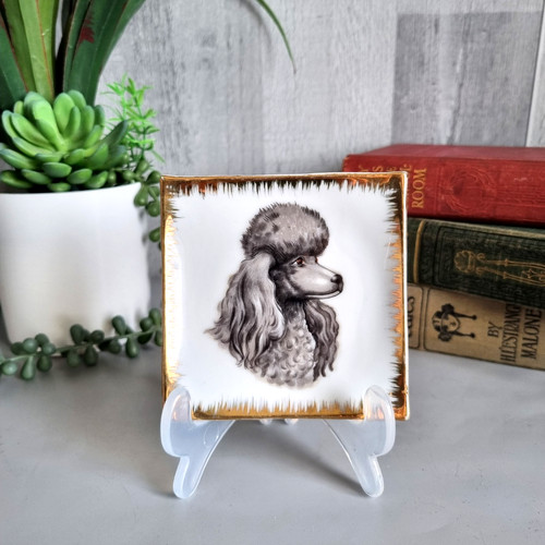 Vintage ceramic poodle - vintage, dog