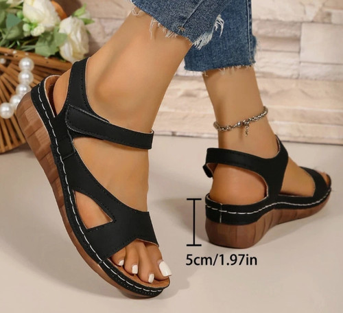 Womens mid wedge heel - heel, sandals