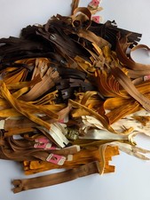 JOB LOT~343 Assorted yellow/orange/brown VINTAGE closed-ended zips All 7inches