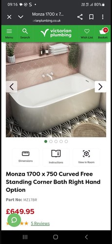 Monza 1700 corner bath right - monza,