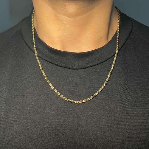 Gold thin rope chain - gold,
