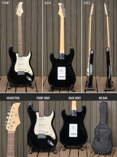 Black white acoustic guitar - white,