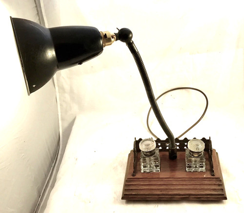 Antique desktop lamp and ink - desktop,