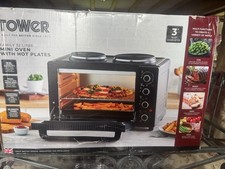 Tower 32L Mini Table Top Electric Compact Oven 1500W Cooker Dual Hob Hot Plates
