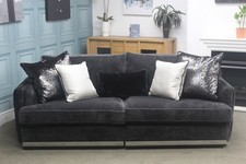 DURESTA, MONTE CARLO LARGE 2 SEATER SOFA IN ST MORITZ CHARCOAL FABRIC.