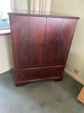 Reproduction Edwardian Mahogany veneer tv cabinet unit Mid-century modern