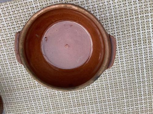 Terracotta dish with brown - terracotta,