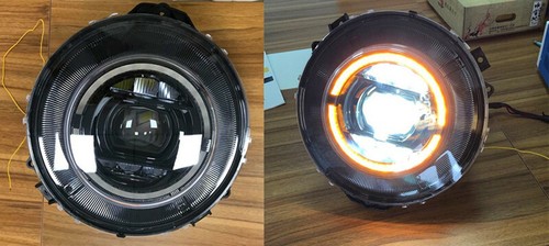 W463 black headlight - pair, for