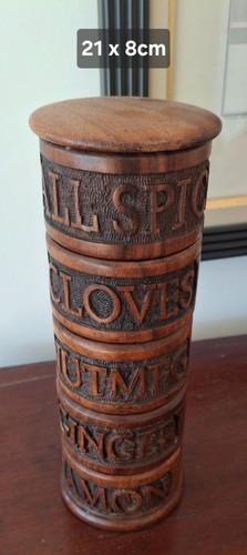 Vintage carved wooden stacking