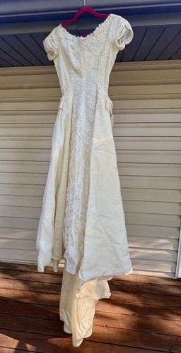 Vintage 1950s satin lace - satin, &