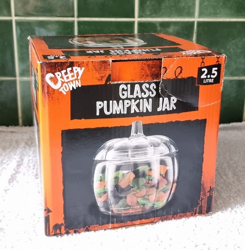 Glass pumpkin jar - , with