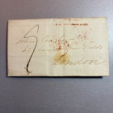 Pre-Stamp Postal History Entire Cover Letter 1839 from BATH to LONDON