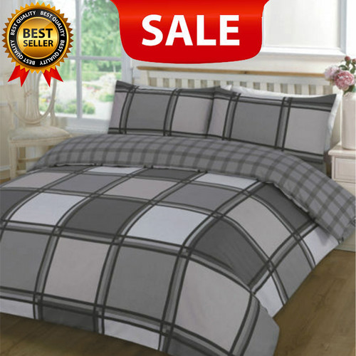 Striped check duvet cover - striped,
