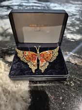 Vintage Enamel on Metal Butterfly Brooch/Pin