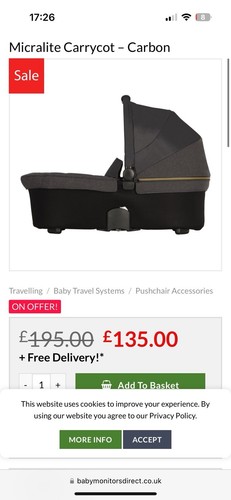Micralite carry cot carbon - ,
