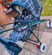 Bebcar Fashion Pushchair Green Excellent Condition with Rain Cover And Bag
