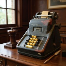 Underwood Sundstrand Calculator adding machine art deco shape paper reel USA