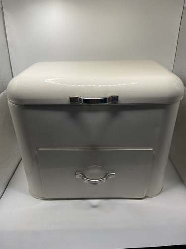 Vintage cream metal bread - vintage, bin