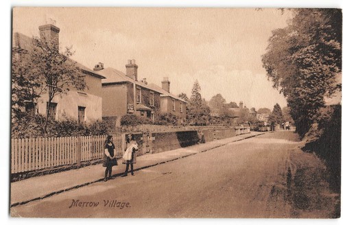 Merrow village 1919 - village, street