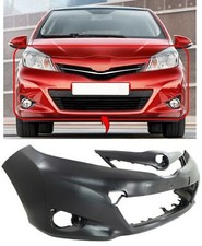 Fits Toyota Yaris 2011-2014 Front Bumper Primed Without Pdc & Washer Holes