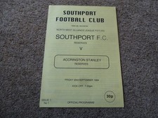 Southport Reserves V Accrington Stanley Reserves 94/95 NW Alliance Lge Programme