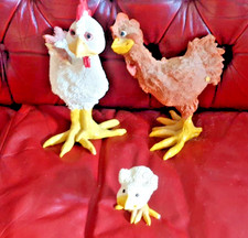 THREE Chicken Ornaments - COCK