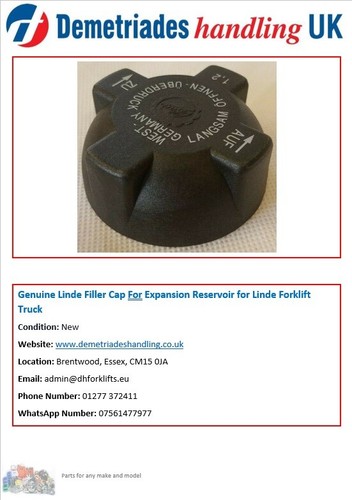 Genuine linde filler cap for - genuine,