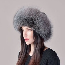 Women Warmer Real Fox Fur Hat Russian Winter Ear Cap Ushanka Cossack Ski