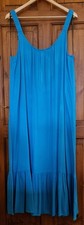 Primark Azure Blue Scoop Neck Tiered Hem Sleeveless Maxi Dress - Size 20