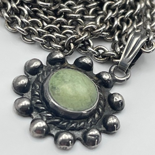 Vintage sterling silver/green
