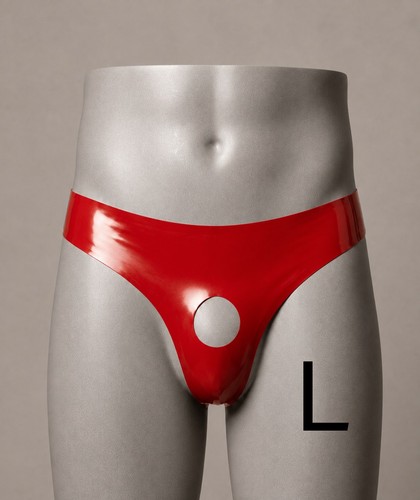 Mens red latex - latex, peephole
