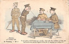POSTCARD  COMIC SKETCHES OF TOMMY'S LIFE  IN TRAINING   # 7  F   MACKAIN