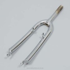 Classic Chrome MTB NOS Bike Forks - 26" 1 1/8" Threaded 1990s Bicycle Rigid