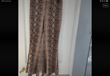 BNNT FAB PAIR LADIES ZARA SNAKE SKIN LOOK HIPPIE/BoHo WIDE LEG TROUSERS SIZE M