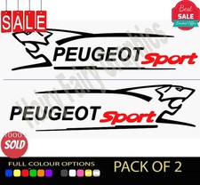 Peugeot sport side skirt gloss black vinyl car decal stickers PACK OF 2 NEW