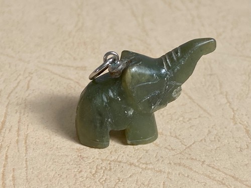 Vintage carved jade elephant - carved,