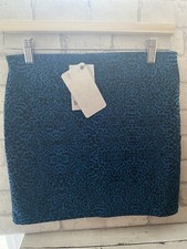 Berskha Blue Black Mini Skirt - Tight Skirt Animal Print Design Unworn With Tags