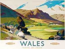 TX435 Vintage British Wales By Train Railway Retro Travel Poster A2/A3/A4