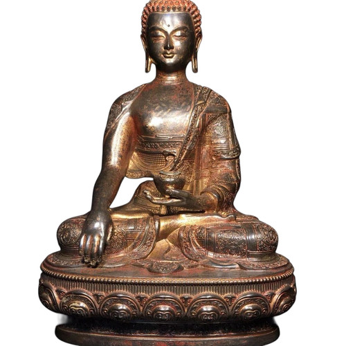 Antique buddhism bronze gilt - antique,