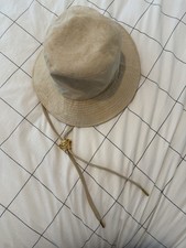 Authentic Versace Bucket Hat With Medusa Toggle Beige Gold Size 60 Men’s Used