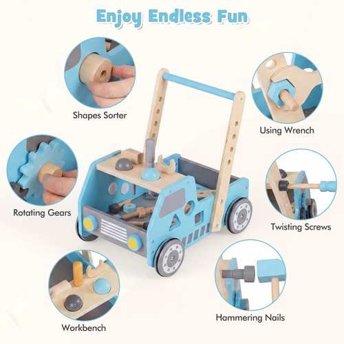 Wooden baby walker - wooden, with