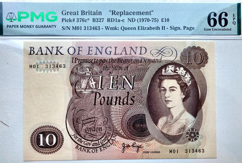 Bank note replacement - £10,