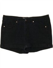 MOSSIMO Womens Mid Rise Denim Shorts US 14 XL W36  Black Cotton CG09