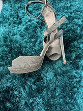 Faith Silver gold sparkly Sandals UK7