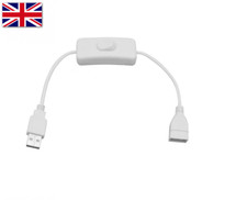 USB Cable With Power Switch On Off Toggle Control Raspberry Pi Arduino USB 2 Whi