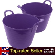 PACK OF 2 42L PURPLE FLEXI TUB