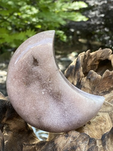 Large pink amethyst moon - pink,