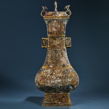 Old bronze vase - bronze,