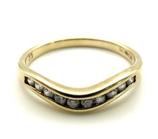 9ct Gold Wishbone Ring 9K Yellow Sparkly Wishbone Ring Lucky Wishbone Ring Gift