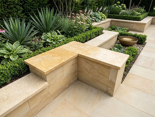 Dark yellow corner wall coping - corner,